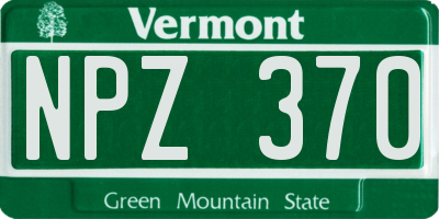 VT license plate NPZ370