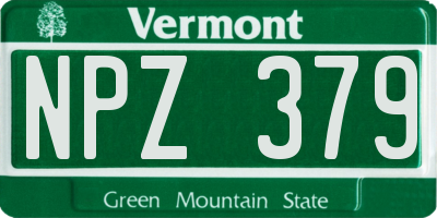 VT license plate NPZ379