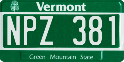 VT license plate NPZ381