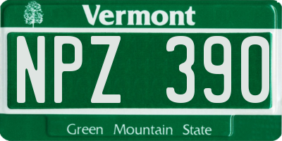 VT license plate NPZ390