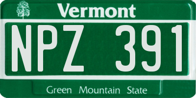 VT license plate NPZ391