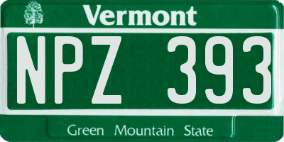 VT license plate NPZ393
