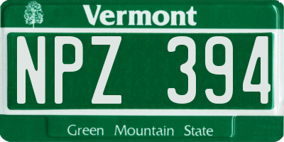 VT license plate NPZ394