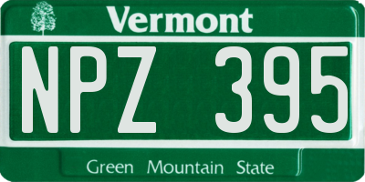 VT license plate NPZ395