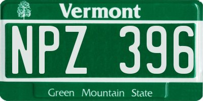 VT license plate NPZ396