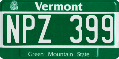 VT license plate NPZ399