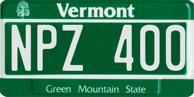VT license plate NPZ400