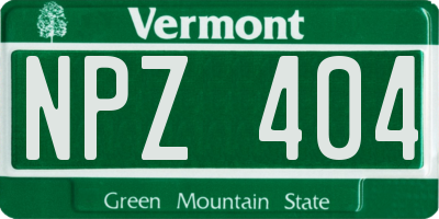 VT license plate NPZ404