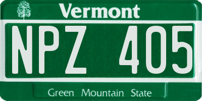 VT license plate NPZ405