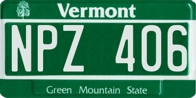 VT license plate NPZ406
