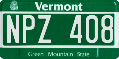 VT license plate NPZ408