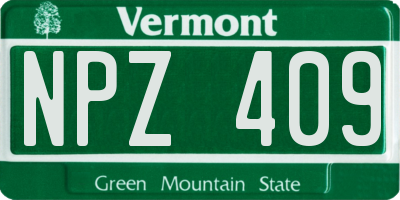 VT license plate NPZ409