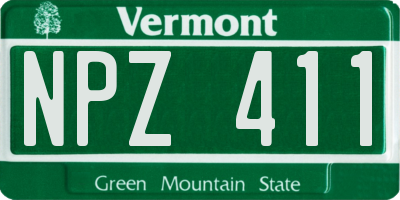 VT license plate NPZ411