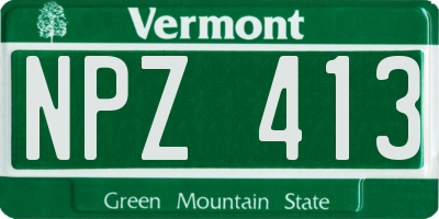VT license plate NPZ413