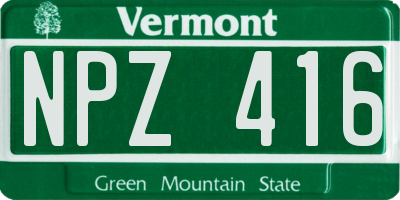 VT license plate NPZ416