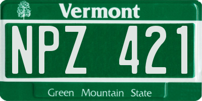 VT license plate NPZ421