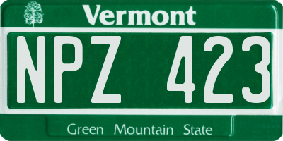 VT license plate NPZ423