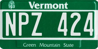 VT license plate NPZ424