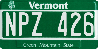 VT license plate NPZ426