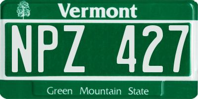 VT license plate NPZ427