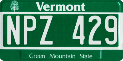 VT license plate NPZ429