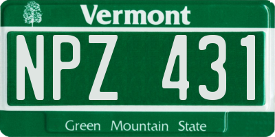VT license plate NPZ431