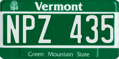 VT license plate NPZ435
