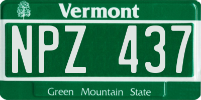 VT license plate NPZ437