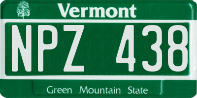 VT license plate NPZ438