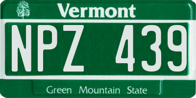 VT license plate NPZ439