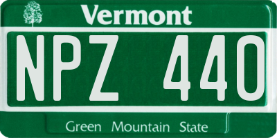 VT license plate NPZ440