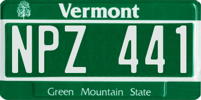 VT license plate NPZ441