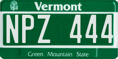 VT license plate NPZ444