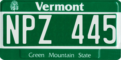 VT license plate NPZ445