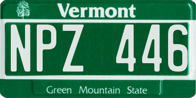 VT license plate NPZ446