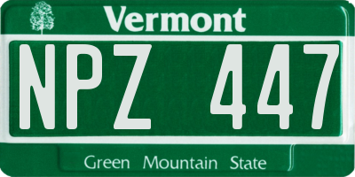 VT license plate NPZ447