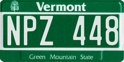 VT license plate NPZ448