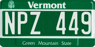 VT license plate NPZ449