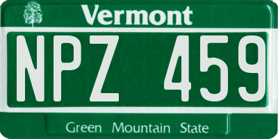 VT license plate NPZ459