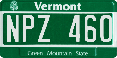 VT license plate NPZ460