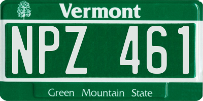 VT license plate NPZ461