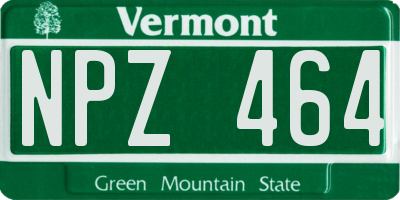 VT license plate NPZ464