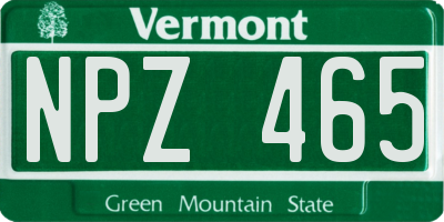 VT license plate NPZ465