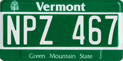 VT license plate NPZ467