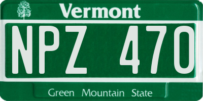 VT license plate NPZ470