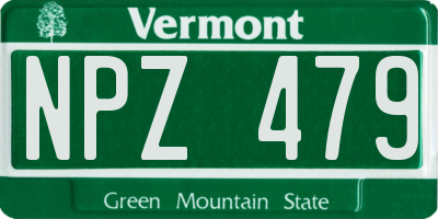 VT license plate NPZ479