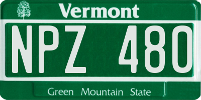 VT license plate NPZ480