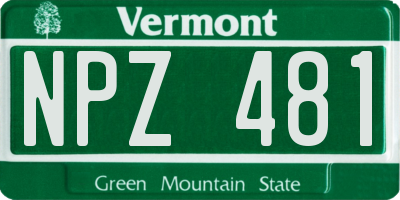 VT license plate NPZ481