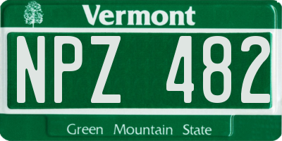 VT license plate NPZ482