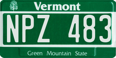 VT license plate NPZ483